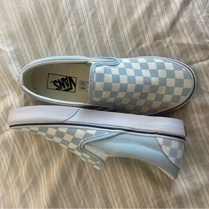 light blue checkered vans